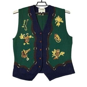 Vintage Susan Bristol equestrian theme sweater vest Size Medium